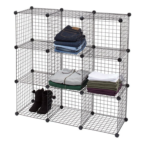 SSWBasics 3 x 3 Mini Black Wire Grid Unit with Back