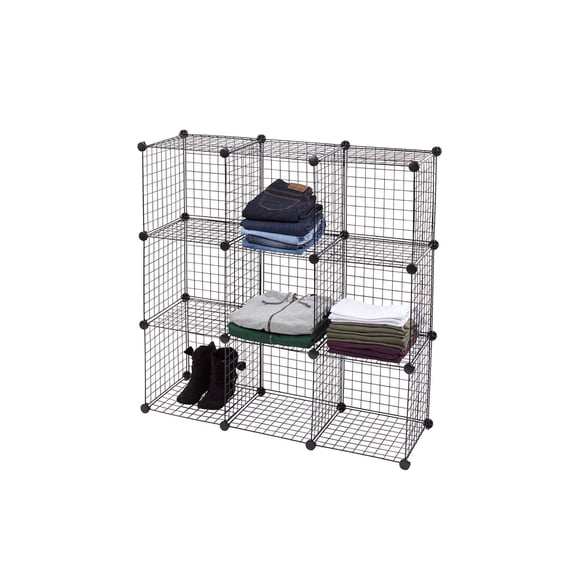 SSWBasics 3 x 3 Mini Black Wire Grid Unit with Back