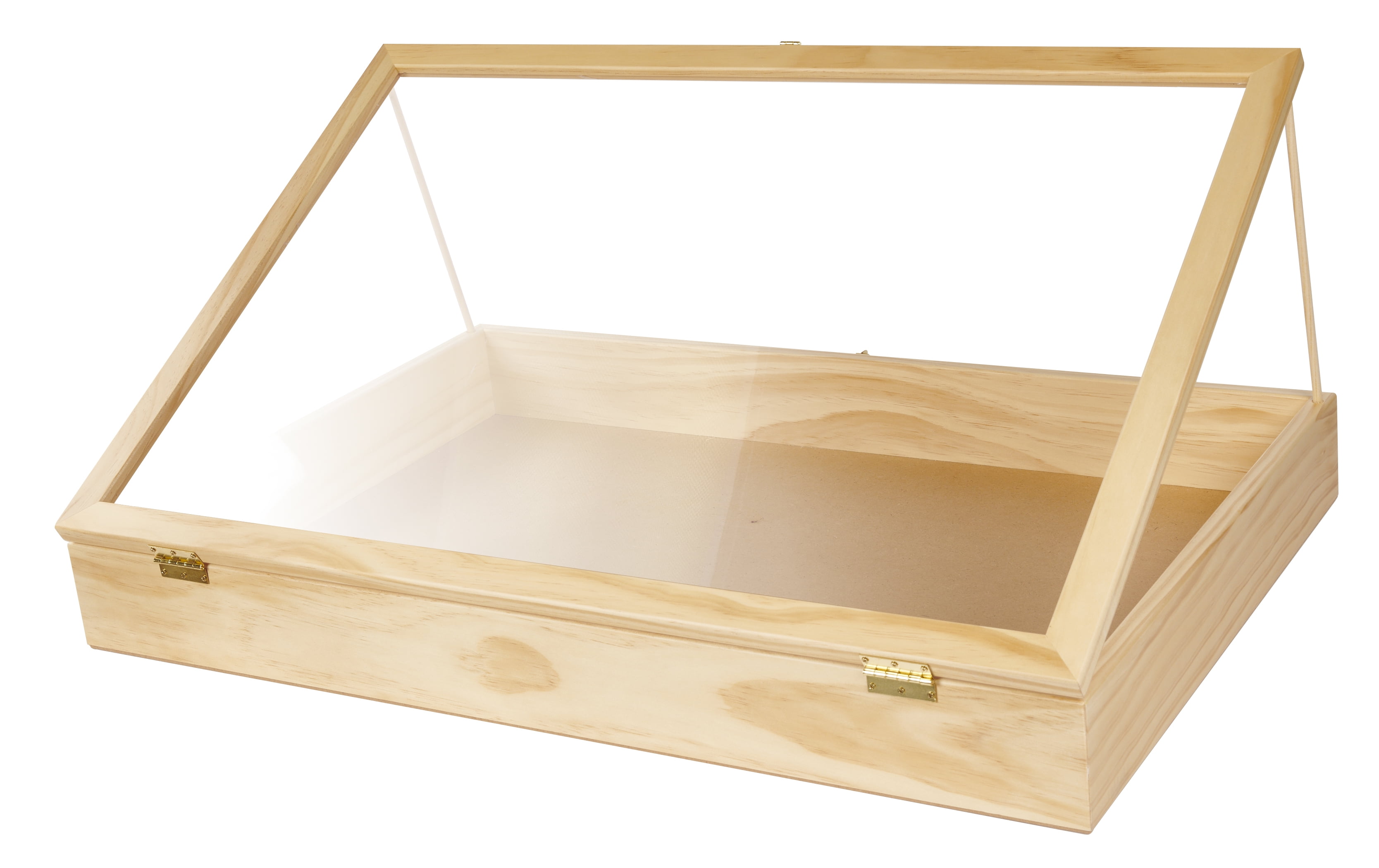 SSWBasics 36-Inch Portable Natural Pine Wood Countertop Display Case - Showcase Your Items in Style with a 24"W x 36"L x 4"D Elegant and Versatile Display Box