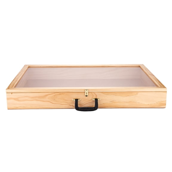 SSWBasics 36-Inch Portable Natural Pine Wood Countertop Display Case