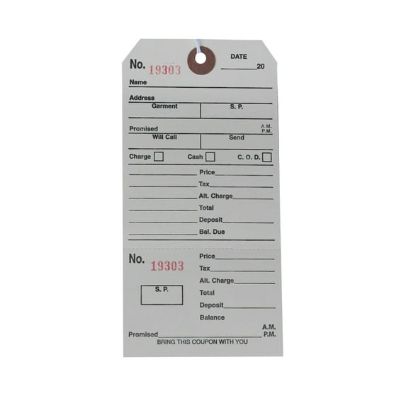 SSWBasics 3W x 6H inch Strung Off-White Perforated Alteration Tags - Box of 500