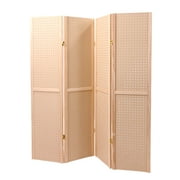 5 Foot 4-Panel Folding Pegboard Stand for Crafting - Versatile Pegboard Display and Room Divider - Paint-Ready Surface for Customization - Perfect for Trade Shows Flea Markets and Home Organization