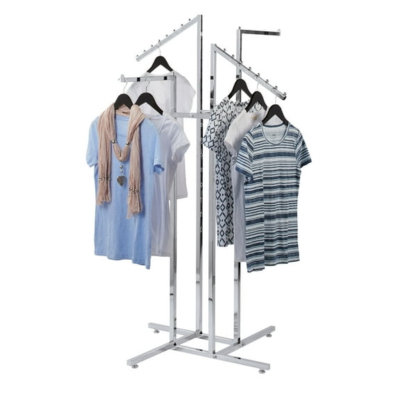 SSWBasics 4 Way Clothing Rack with 2 Straight Arms