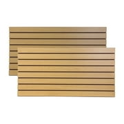 SSWBasics 4 ft x 2 ft Horizontal Maple Slatwall Easy Organizer Panels 24H x 48L - Pack of 2 - Perfect for Retail Store Garage Wall and Craft Storage Organization