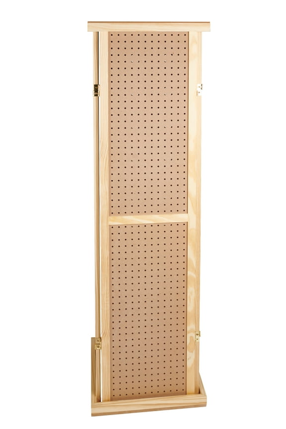5'H Rotating Pegboard Display Tower with Base and Top - Four-Sided Jewelry