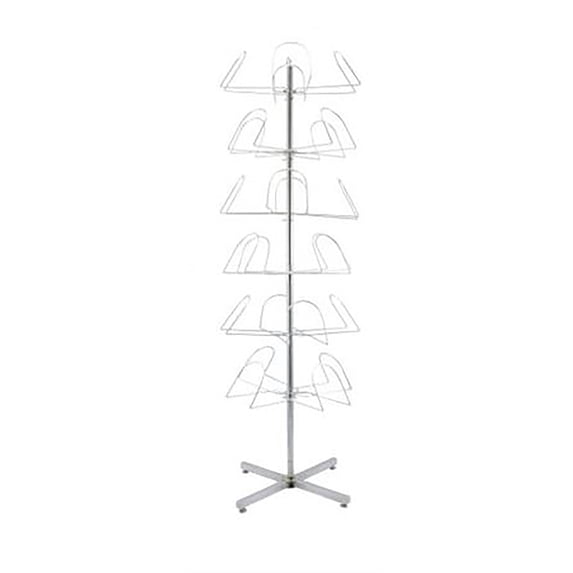 SSWBasics 6-Tier Rotating Hat Rack Stand 64"H x 21" Diameter Standing Hat Racks Holder Holds 24 Hats Durable and Elegant Storage Solution
