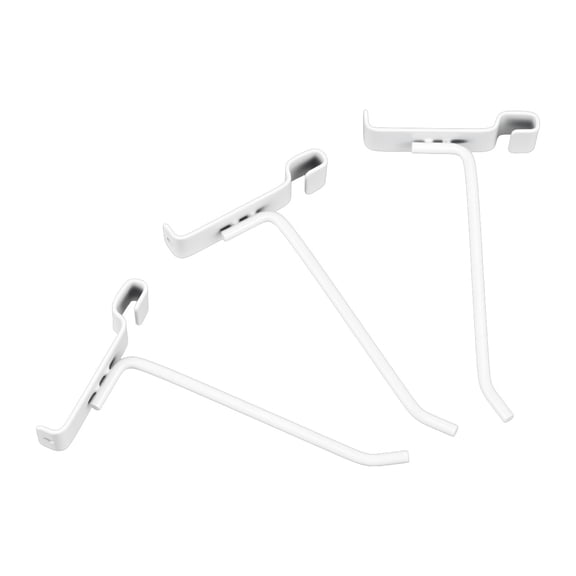 SSWBasics 6 inch White Grid Wall Hooks - pack of 50