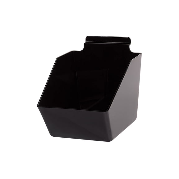 SSWBasics 6 x 5 1/2 x 7 1/2 inch Black Plastic Dump Bin - Set of 2