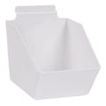 thumbnail image 1 of SSWBasics 6 x 5 ½ x 7 ½ inch White Plastic Dump Bin - For Slatwall - Set of 2, 1 of 1