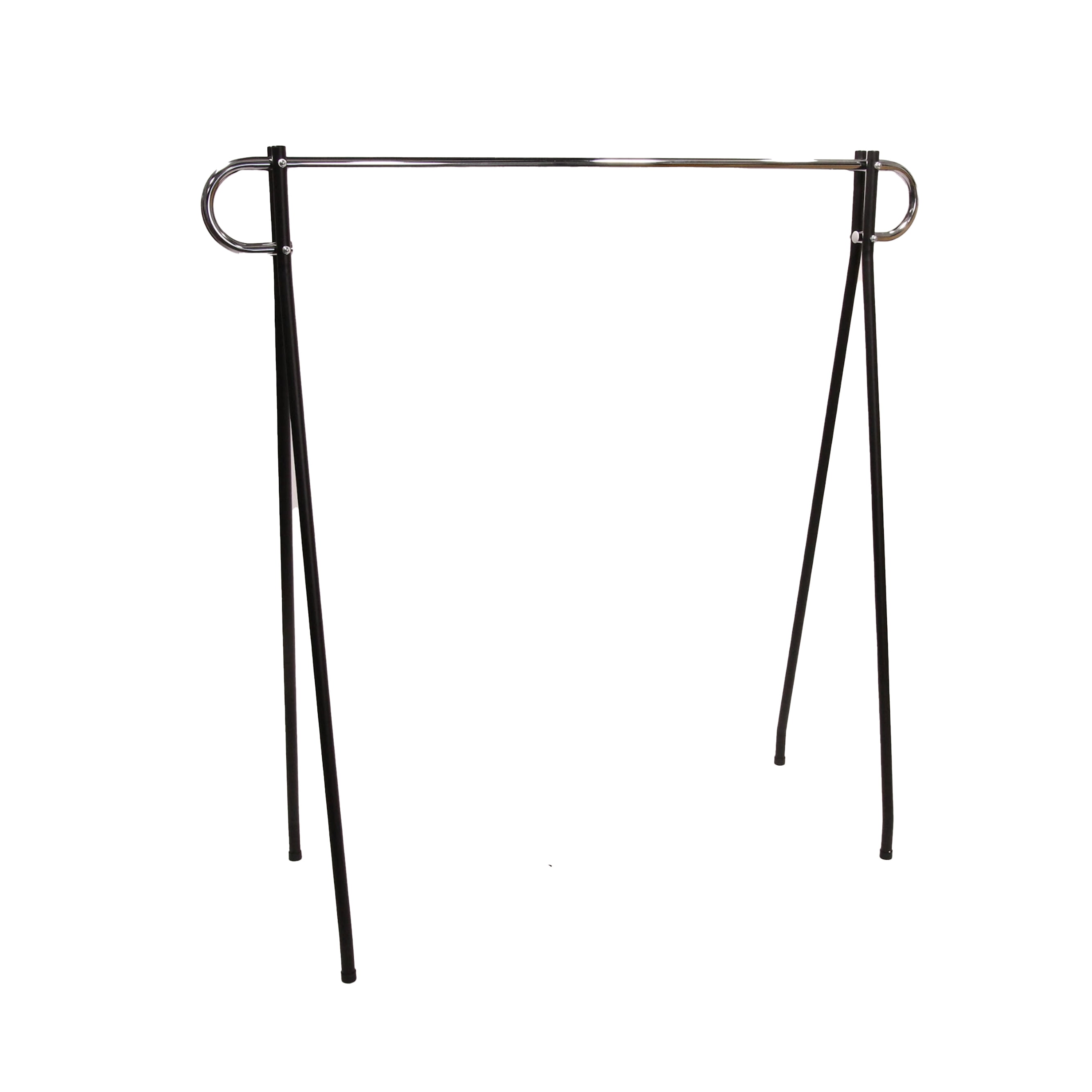 Commercial 60 x 60 inch Black & Chrome Single-Rail Garment Rack for ...