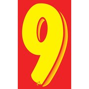 SSWBasics 7 1/2 in Windshield Numbers and Symbols - Red/Yellow - 9