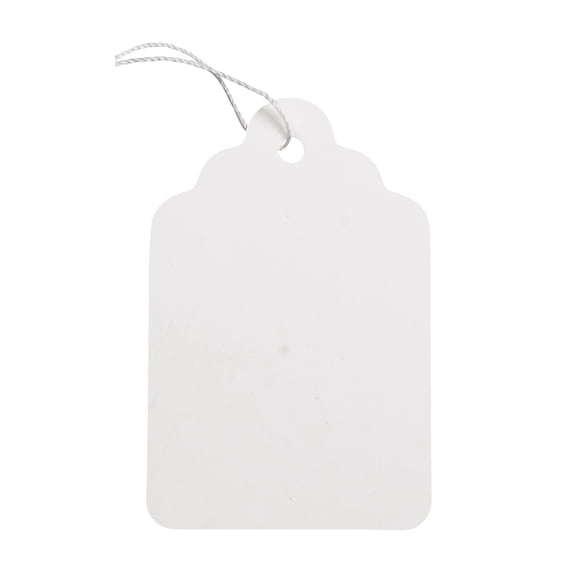 SSWBasics #7 Strung White Merchandise Price Tags - 1-7/16"W x 2-1/8"H - Pack of 1000