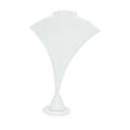 thumbnail image 1 of SSWBasics 7 ½ inch Fan-Shaped White Faux Leather Earring/Necklace Display Stand - Pack 25, 1 of 4