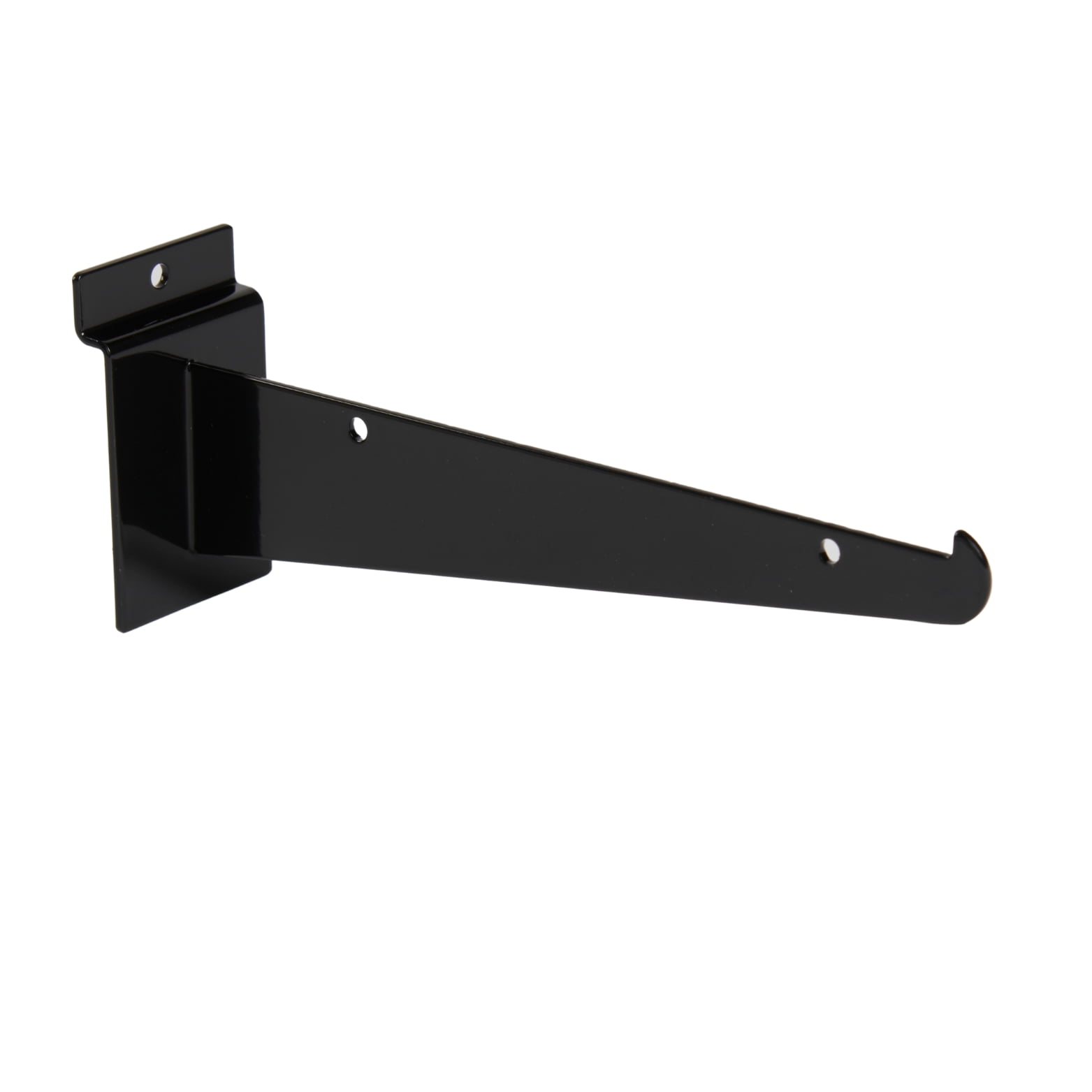 SSWBasics 8 inch Black Shelf Bracket for Slatwall - Pack of 10