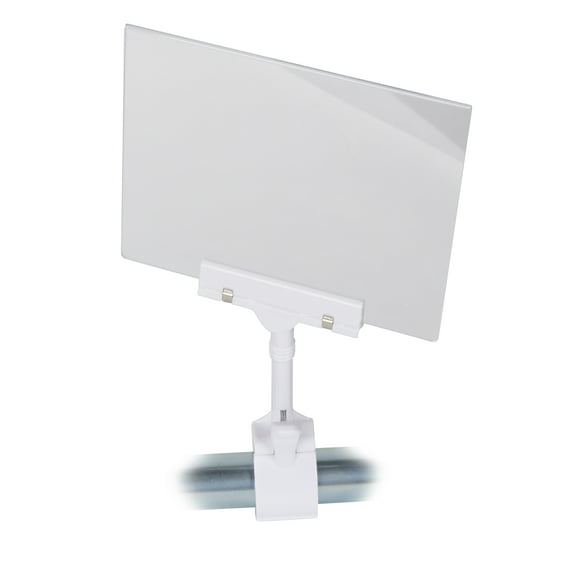 SSWBasics Acrylic Sign Holder with Clamp - 5 1/2"W x 7”H - Set of 3 - Acrylic Sign Clips