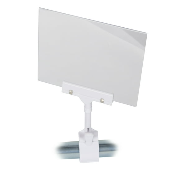 SSWBasics Acrylic Sign Holder with Clamp - 5 1/2"W x 7H - Set of 3 - Acrylic Sign Clips