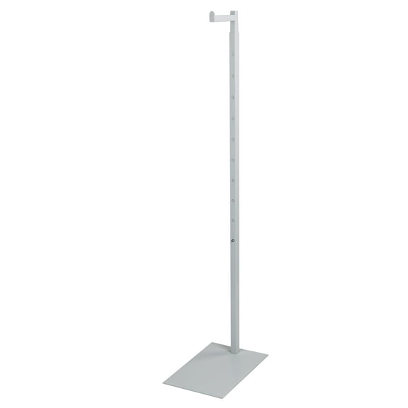 SSWBasics Adjustable White Costumer Stand – Single Arm Clothes Rack - Retail Clothing and Garment Display Stand – Ideal For Showcasing Hanging Items In Thrift Shops  Boutiques and Retail Stores