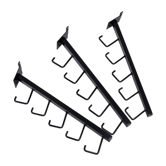 SSWBasics Black 5-J-Hook Waterfall for Slatwall - pack of 10