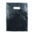 thumbnail image 1 of SSWBasics Black Merchandise Bags - Lightweight (9"W x 12"H) - Pack of 1,000 - Durable Black Plastic Bags with Handles for Retail Shopping - Small Black Plastic Bags for Merchandise and Retail Use, 1 of 5