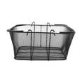 thumbnail image 1 of SSWBasics Black Metal Shopping Basket with Handles - 17”W x 12”D x 7”H - Durable and, 1 of 7