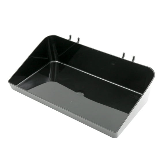 SSWBasics Black Plastic Tray for Slatwall - 6½”L x 12”W x 3”D - Set of 2