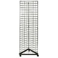 thumbnail image 1 of SSWBasics Black Triangle Slat Grid Wall Tower with Base & Casters - Retail Display Stand Wire Display Rack for Vendors, 1 of 1