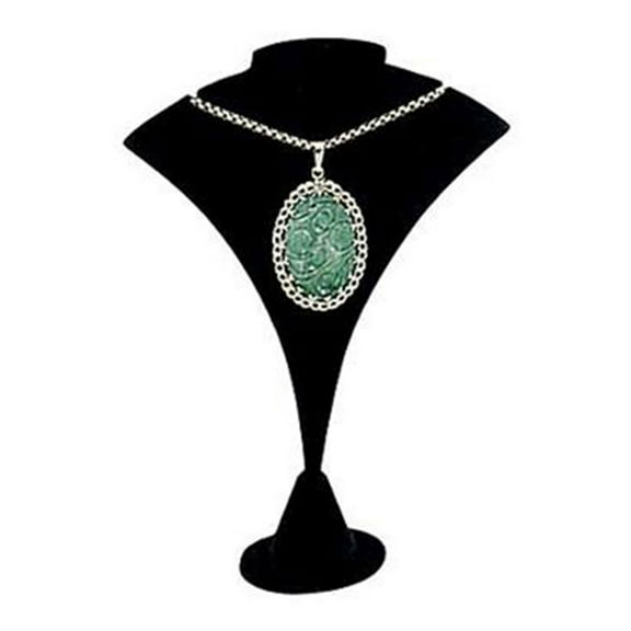 SSWBasics Black Velvet Earring/Necklace Display Stand (7 inch Fan-Shaped)- Black Velvet