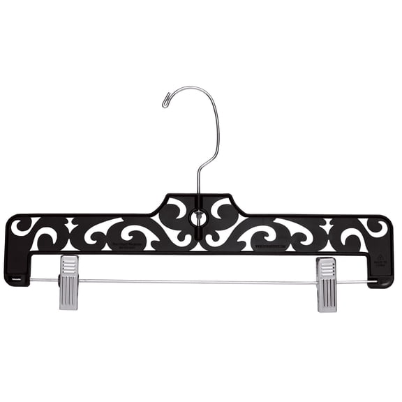 SSWBasics Boutique Black Carved Plastic Pants Hangers - Case of 50