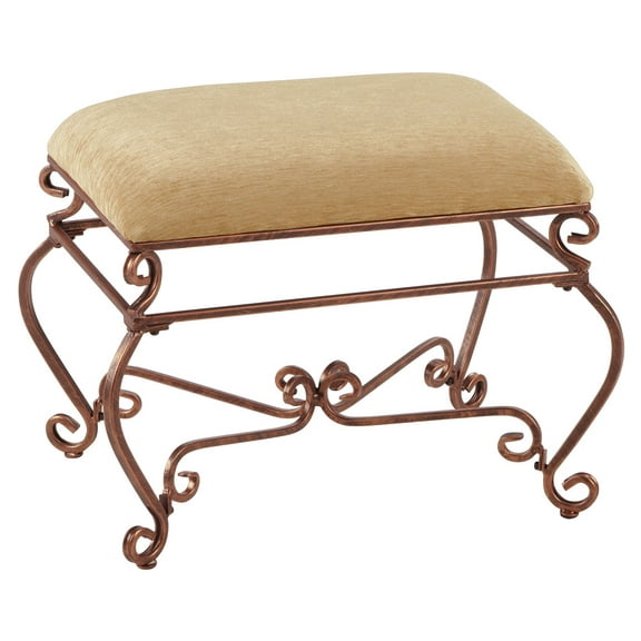 SSWBasics Boutique Cobblestone Ottoman Foot Rest - 14”W x 21”L x 18”H - Stylish and Decorative Small Ottoman Foot Stool - Ideal Small Ottoman Foot Rest for Living Room or Bedroom Decor