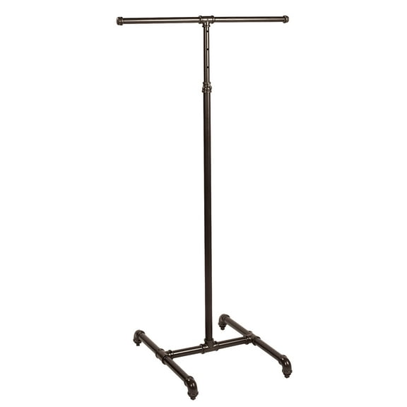 SSWBasics Boutique Pipe 2-Way Clothing Rack with Straight Arms (48"-72"H x 18" x 24"W)