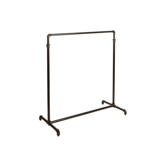 SSWBasics Boutique Pipe Single-Rail Ballet Bar Clothing Rack 48"W x 23½”D x 48"-72"H - Stylish Clothing Racks for Hanging Clothes - Versatile Rack for Clothes to Hang in Various Heights