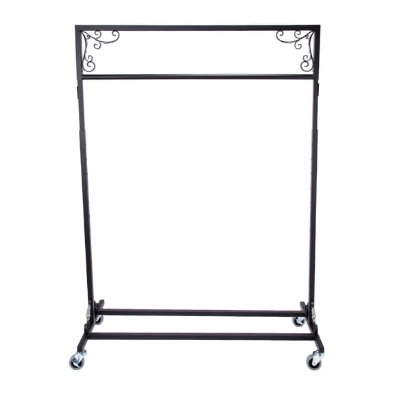 SSWBasics Boutique Vintage Single Rail Rolling Rack - 48 x 20 x 48-66 in H