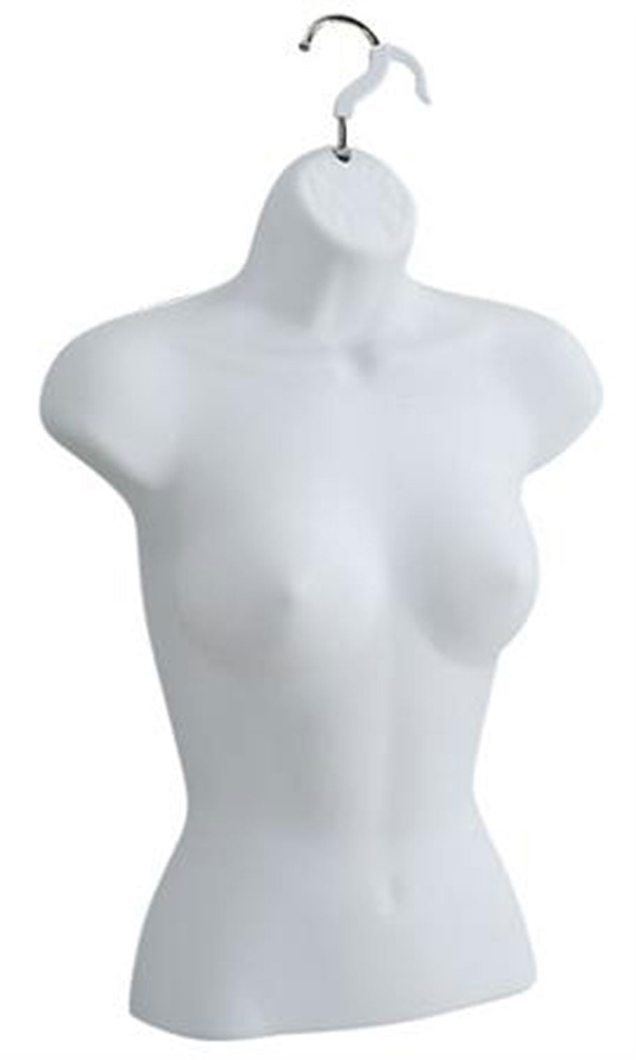 SSWBasics Bust Mannequin Female - Molded Plastic Mannequin Torso  Female Mannequin Bust  White Form Fit Shirt Display  Fits Women’s Sizes 5-10