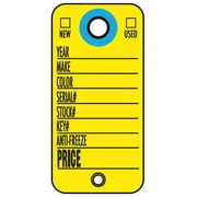 SSWBasics Cardboard Key Tag - Yellow - Key Rings Included - 1 3/8W x 2 3/4H - Pack of 500