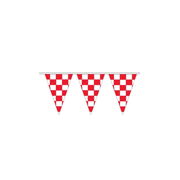 SSWBasics Checkered Triangle Pennant - Red/White
