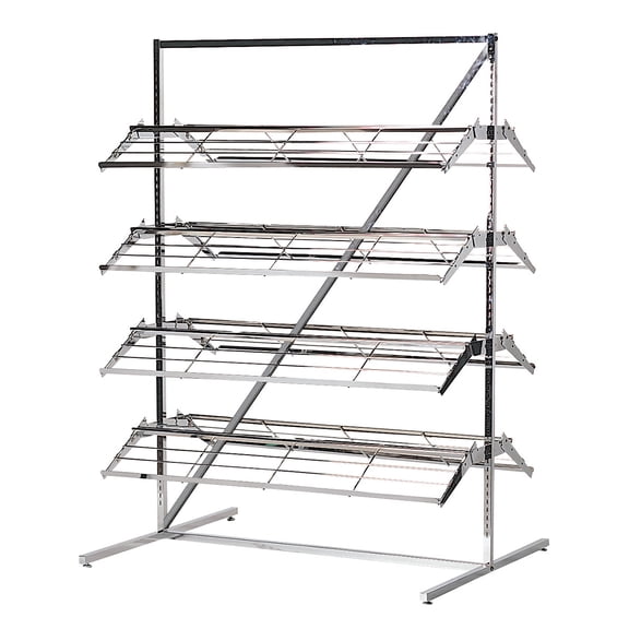 SSWBasics Chrome Shoe Rack Organizer Merchandiser (Holds 60-80 pairs of shoes) - Large Shoe