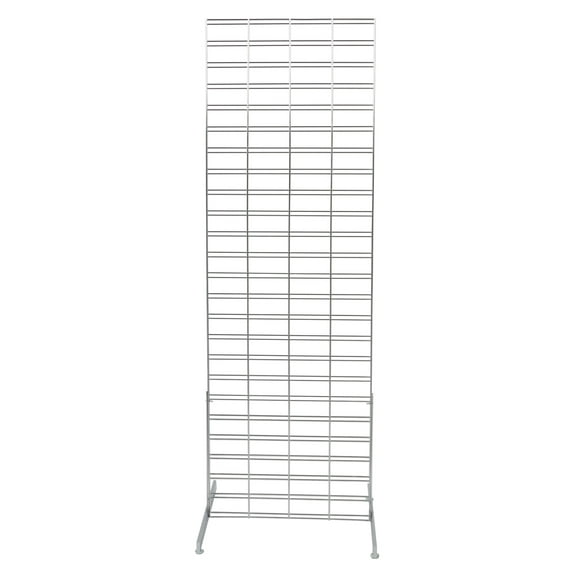 SSWBasics Chrome Slat Grid Standing Grid Screen (Grid Wall Unit) - 2 x 6 foot- Chrome Grid