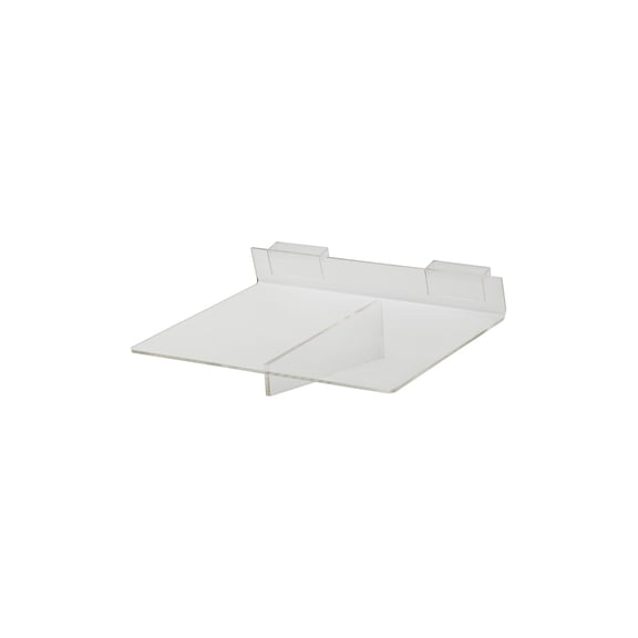SSWBasics Clear Acrylic Shelf for Slatwall Accessories 10''W x 8''D Set of 2 - Versatile Slat Wall Accessories Ideal Slat Wall Accessory for Slatwall And Wire Grid Displays
