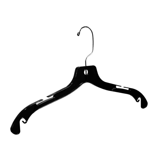 SSWBasics Dress Hangers - Set of 20 Black Plastic Hangers - 17 Inch - Durable Closet Organization Solution