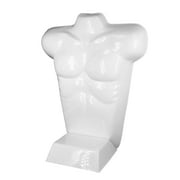 SSWBasics Economy Male White Plastic Countertop Mannequin - Fits Mens Sizes S-L