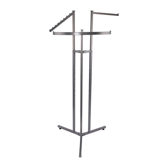 SSWBasics Elegant Raw Steel 3-Way Retail Clothing Rack