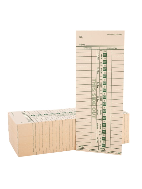 Time Cards for Employees Weekly Time Clock Punch Cards 250 Pack