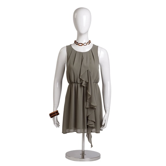 SSWBasics Female Glossy White 1/2 Body Mannequin with Base - 54 in H