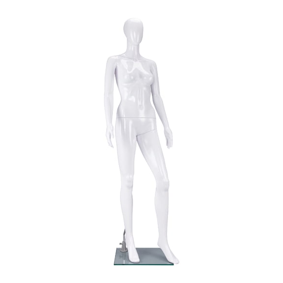 SSWBasics Female Glossy White Plastic Mannequin Pose 1