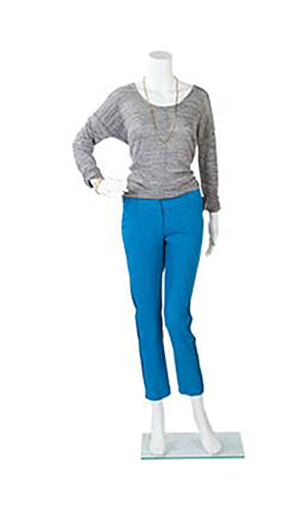 SSWBasics Female Headless White Plastic Mannequin - Bent Arm - Height 5'4" -With Base