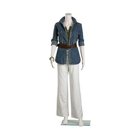 SSWBasics Female Headless White Plastic Mannequin With Straight Arms - Height 5'4" With