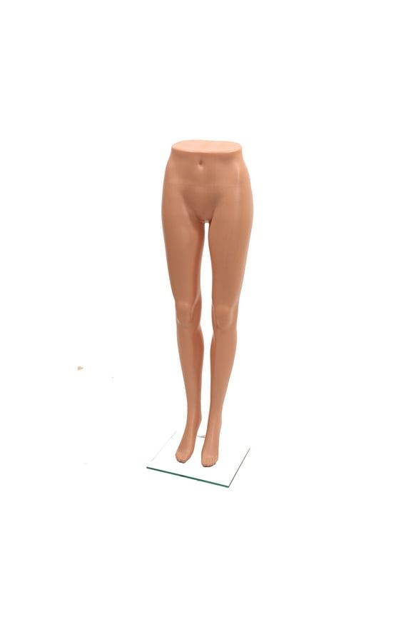 Female Plastic Mannequin Leg Form - Height 43" - With Base - Half Body Plastic