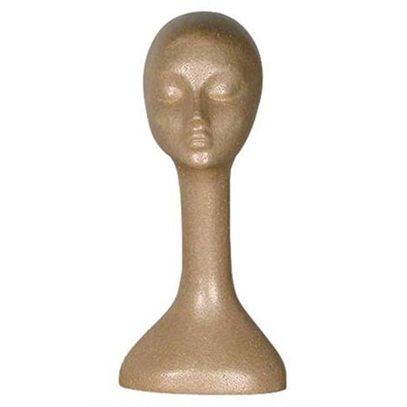 SSWBasics Female Suntan Styrofoam Mannequin Head - 20 in Height