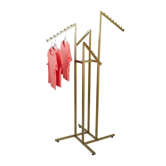 SSWBasics Gold 4-Way Clothing Rack with Slant Arms