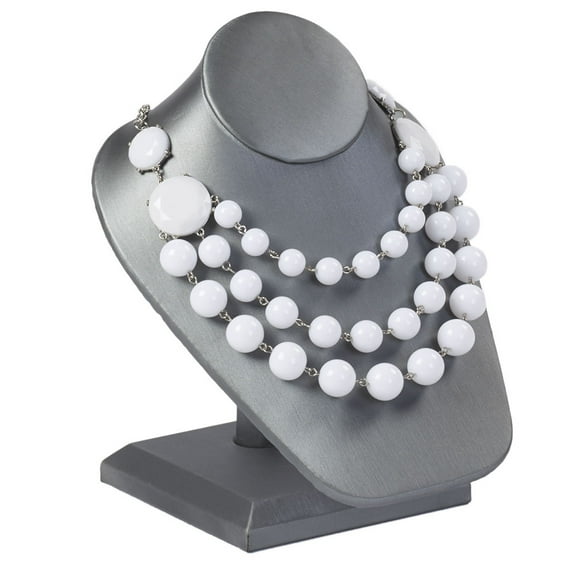 SSWBasics Gray Necklace Display On Stand (6 1/2"L x 7"W x 8 1/4"H )